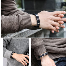 Load image into Gallery viewer, Mcllroy Genuine Leather Bracelet Men Homme Multi-layer Gold/Silver/Black Magnet Buckle Mens Bracelets 2019 Punk Jewelry Gifts