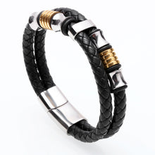 Load image into Gallery viewer, Mcllroy Genuine Leather Bracelet Men Homme Multi-layer Gold/Silver/Black Magnet Buckle Mens Bracelets 2019 Punk Jewelry Gifts