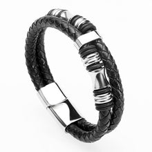 Load image into Gallery viewer, Mcllroy Genuine Leather Bracelet Men Homme Multi-layer Gold/Silver/Black Magnet Buckle Mens Bracelets 2019 Punk Jewelry Gifts