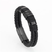 Load image into Gallery viewer, Mcllroy Genuine Leather Bracelet Men Homme Multi-layer Gold/Silver/Black Magnet Buckle Mens Bracelets 2019 Punk Jewelry Gifts