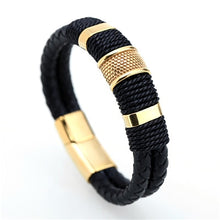 Load image into Gallery viewer, Mcllroy Genuine Leather Bracelet Men Homme Multi-layer Gold/Silver/Black Magnet Buckle Mens Bracelets 2019 Punk Jewelry Gifts
