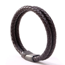 Load image into Gallery viewer, Mcllroy Genuine Leather Bracelet Men Homme Multi-layer Gold/Silver/Black Magnet Buckle Mens Bracelets 2019 Punk Jewelry Gifts
