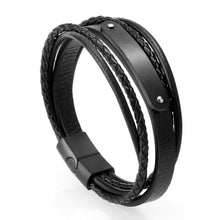 Load image into Gallery viewer, Mcllroy Genuine Leather Bracelet Men Homme Multi-layer Gold/Silver/Black Magnet Buckle Mens Bracelets 2019 Punk Jewelry Gifts