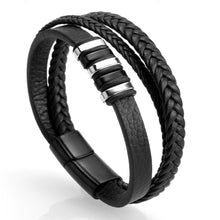 Load image into Gallery viewer, Mcllroy Genuine Leather Bracelet Men Homme Multi-layer Gold/Silver/Black Magnet Buckle Mens Bracelets 2019 Punk Jewelry Gifts