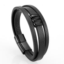 Load image into Gallery viewer, Mcllroy Genuine Leather Bracelet Men Homme Multi-layer Gold/Silver/Black Magnet Buckle Mens Bracelets 2019 Punk Jewelry Gifts
