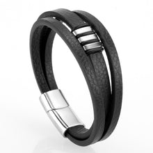 Load image into Gallery viewer, Mcllroy Genuine Leather Bracelet Men Homme Multi-layer Gold/Silver/Black Magnet Buckle Mens Bracelets 2019 Punk Jewelry Gifts
