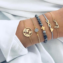 Load image into Gallery viewer, Crazy Feng 2018 Bohemian Marble Stone Beads Bracelet Set For Women Natural Stone Tassel Pendant Bangles Bracelet Femme Jewelry