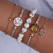 Load image into Gallery viewer, Crazy Feng 2018 Bohemian Marble Stone Beads Bracelet Set For Women Natural Stone Tassel Pendant Bangles Bracelet Femme Jewelry