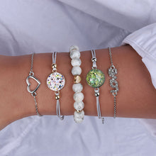 Load image into Gallery viewer, Crazy Feng 2018 Bohemian Marble Stone Beads Bracelet Set For Women Natural Stone Tassel Pendant Bangles Bracelet Femme Jewelry