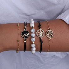 Load image into Gallery viewer, Crazy Feng 2018 Bohemian Marble Stone Beads Bracelet Set For Women Natural Stone Tassel Pendant Bangles Bracelet Femme Jewelry
