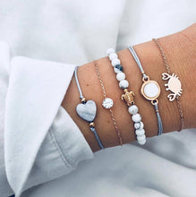 Load image into Gallery viewer, Crazy Feng 2018 Bohemian Marble Stone Beads Bracelet Set For Women Natural Stone Tassel Pendant Bangles Bracelet Femme Jewelry