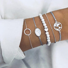 Load image into Gallery viewer, Crazy Feng 2018 Bohemian Marble Stone Beads Bracelet Set For Women Natural Stone Tassel Pendant Bangles Bracelet Femme Jewelry