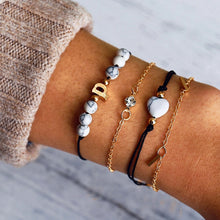 Load image into Gallery viewer, Crazy Feng 2018 Bohemian Marble Stone Beads Bracelet Set For Women Natural Stone Tassel Pendant Bangles Bracelet Femme Jewelry