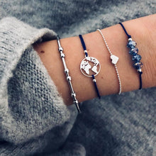 Load image into Gallery viewer, Crazy Feng 2018 Bohemian Marble Stone Beads Bracelet Set For Women Natural Stone Tassel Pendant Bangles Bracelet Femme Jewelry