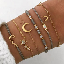 Load image into Gallery viewer, Crazy Feng 2018 Bohemian Marble Stone Beads Bracelet Set For Women Natural Stone Tassel Pendant Bangles Bracelet Femme Jewelry