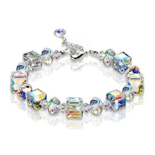 Load image into Gallery viewer, Sparkling Aurora Crystals Link Chain Stretch Bracelet Women Fashion Jewelry Gift
