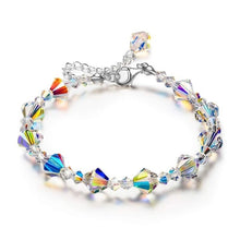 Load image into Gallery viewer, Sparkling Aurora Crystals Link Chain Stretch Bracelet Women Fashion Jewelry Gift